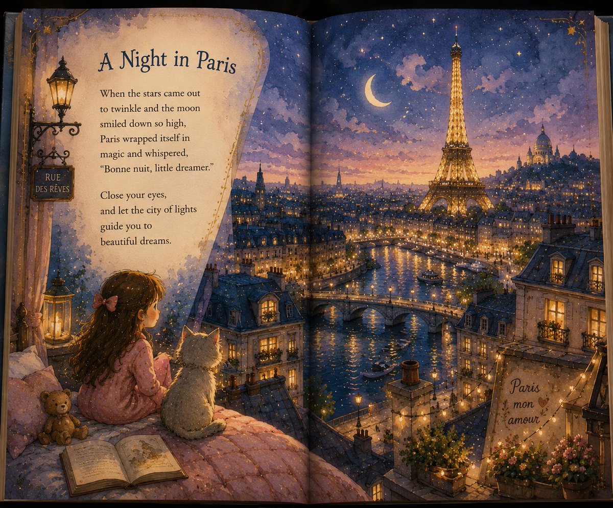 Storybook Lakeside Campfire Night Illustration — AI result, variation 3 of 4