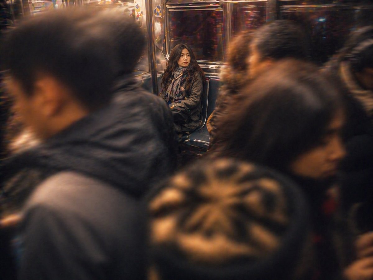 Subway Passenger Portrait in Candid Documentary Style — AI result, variation 4 of 4