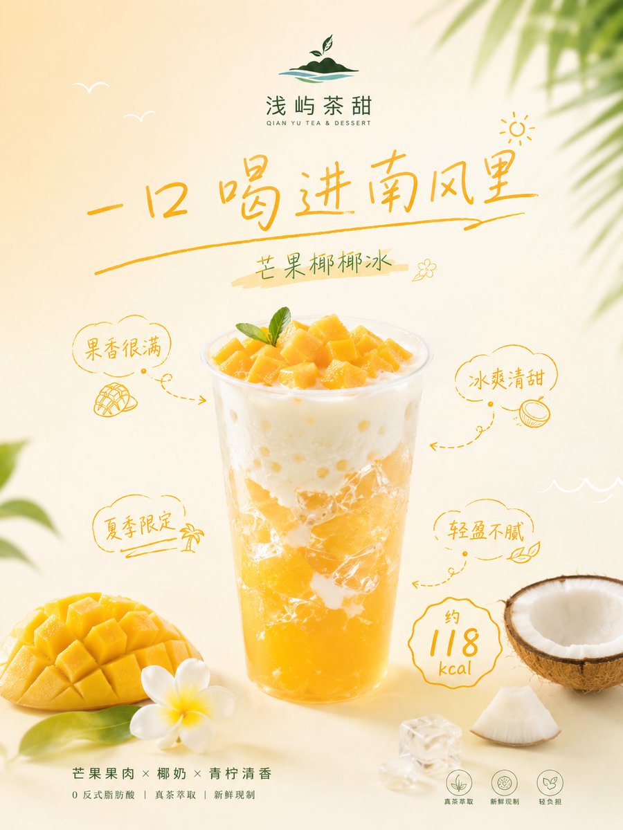 Summer Drink Product Poster With Handwritten Annotations — AI result, variation 4 of 4