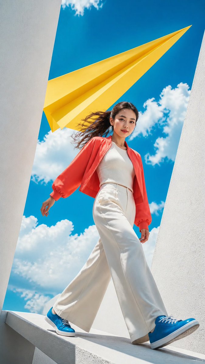Summer Fashion Portrait From Ultra-Low Angle — AI result, variation 2 of 4
