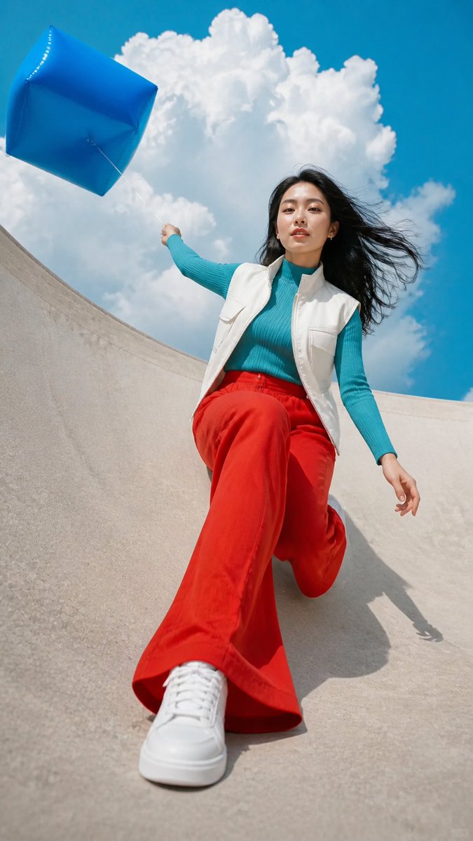 Summer Fashion Portrait From Ultra-Low Angle — AI result, variation 4 of 4