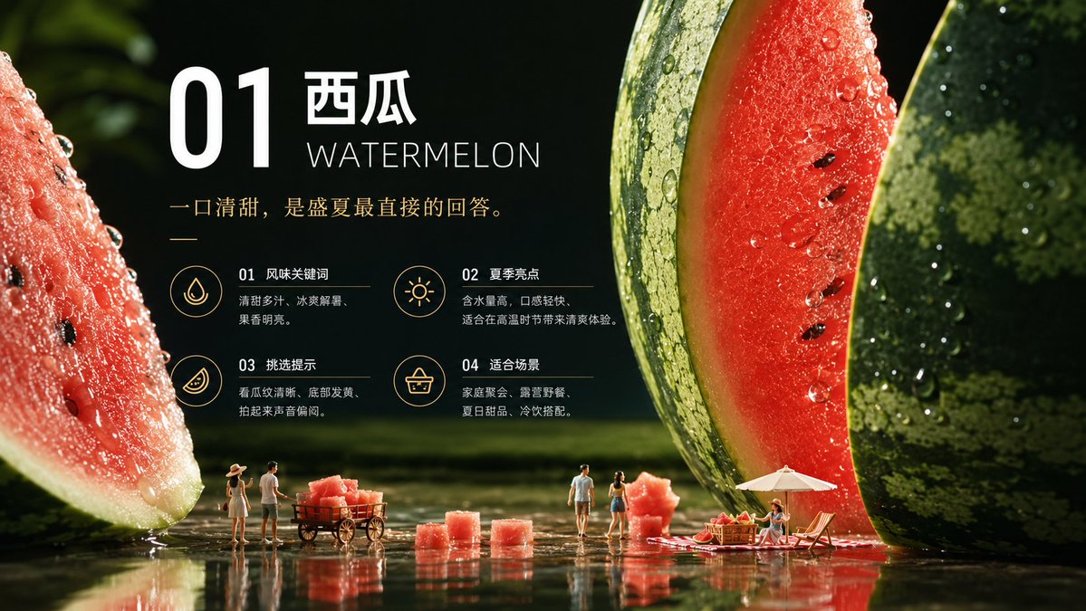 Summer Produce Slide Deck Infographic — AI result, variation 3 of 4