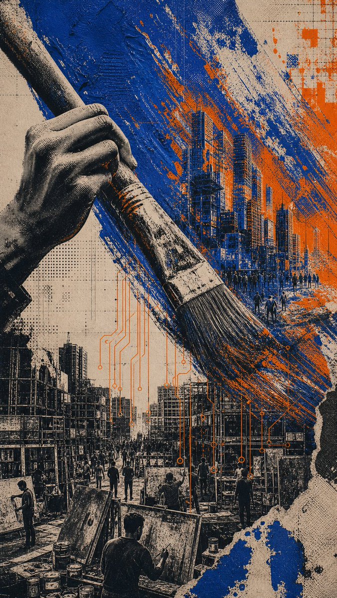 Surreal City Collage Poster in Riso Print Style — AI result, variation 2 of 4