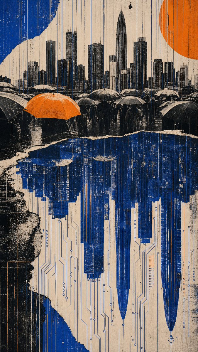 Surreal City Collage Poster in Riso Print Style — AI result, variation 3 of 4