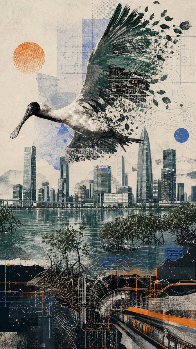 Surreal City Collage Poster in Riso Print Style — AI result, variation 4 of 4