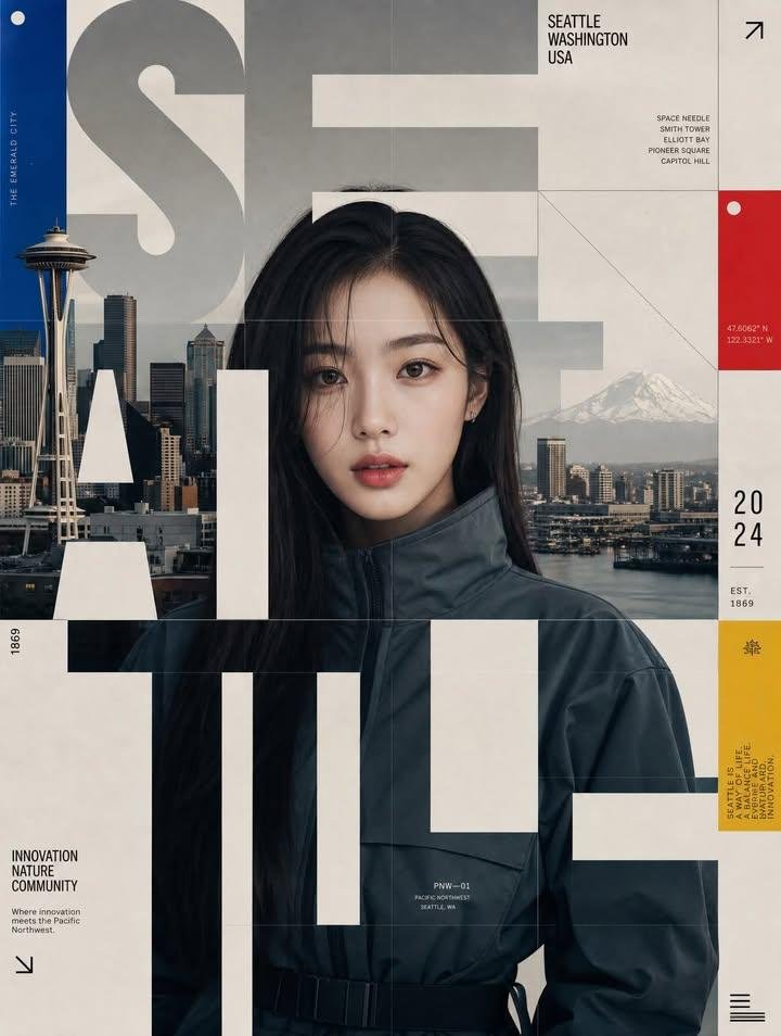 Swiss-Style New York Typography Poster with Portrait — AI result, variation 4 of 4