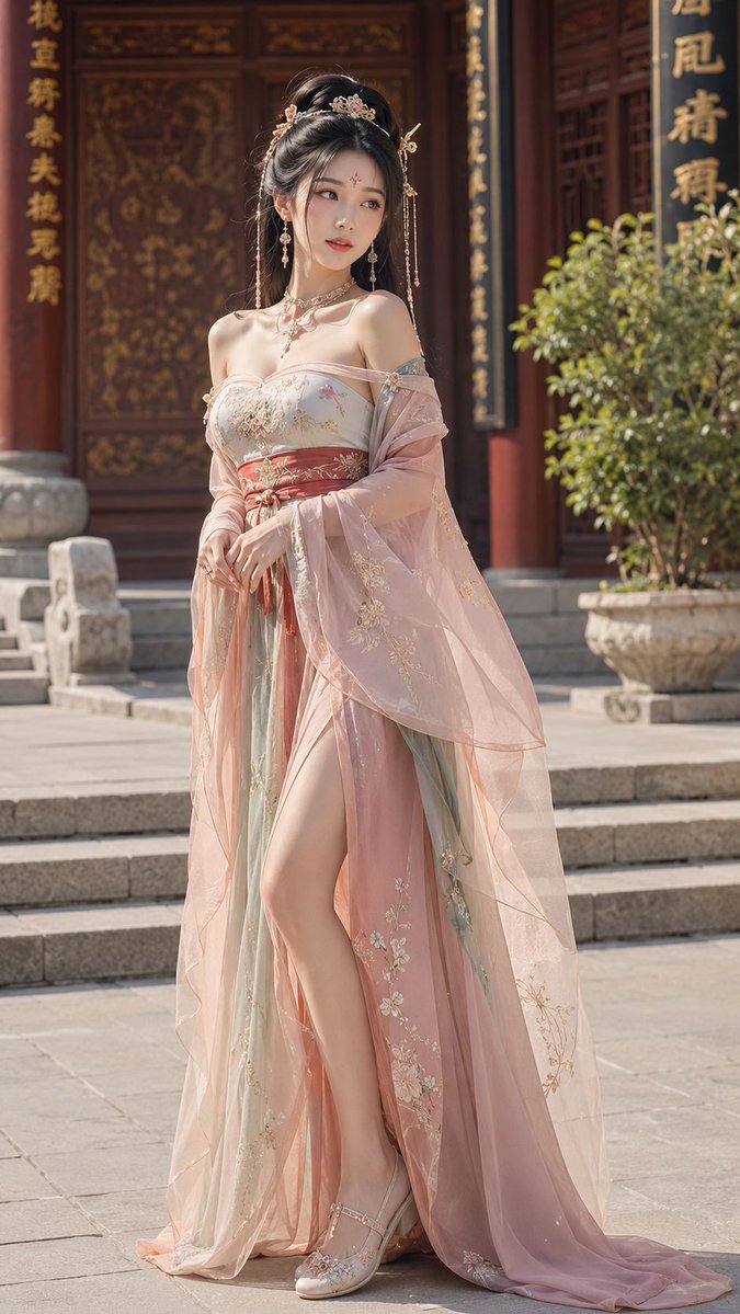 Tang-Style Hanfu Portrait With Classical Setting — AI result, variation 2 of 4