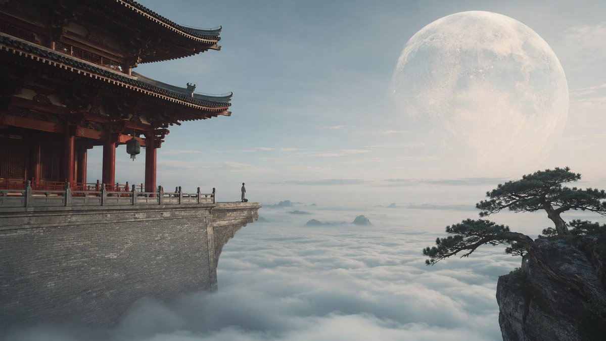 Tang-Style Palace Above the Clouds Poster — AI result, variation 3 of 4
