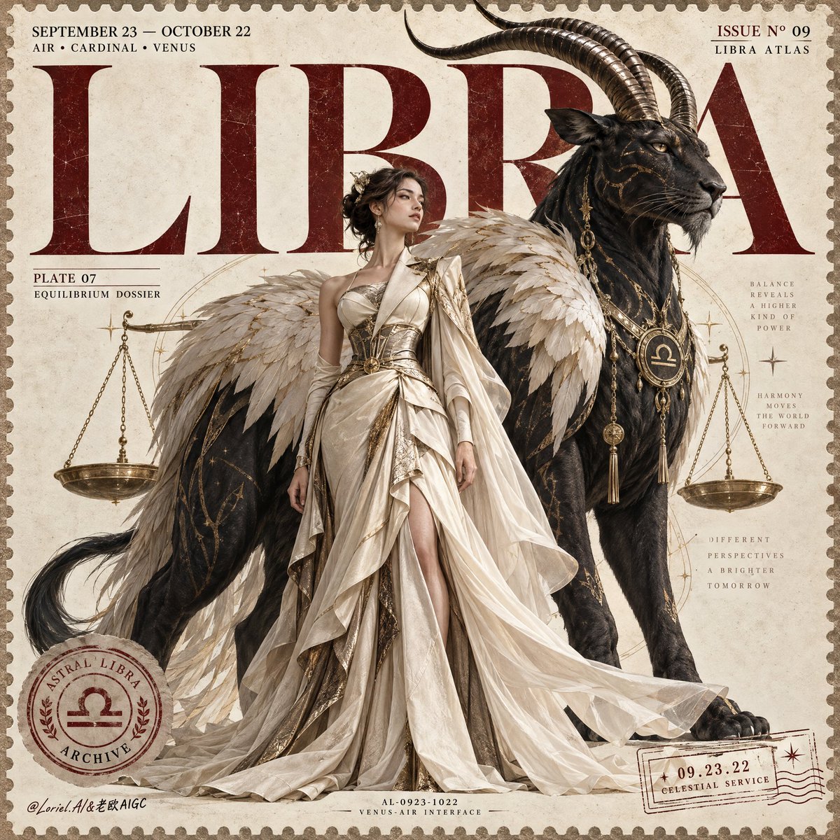 Taurus Zodiac Couture Cover Poster with Bull — AI result, variation 3 of 3