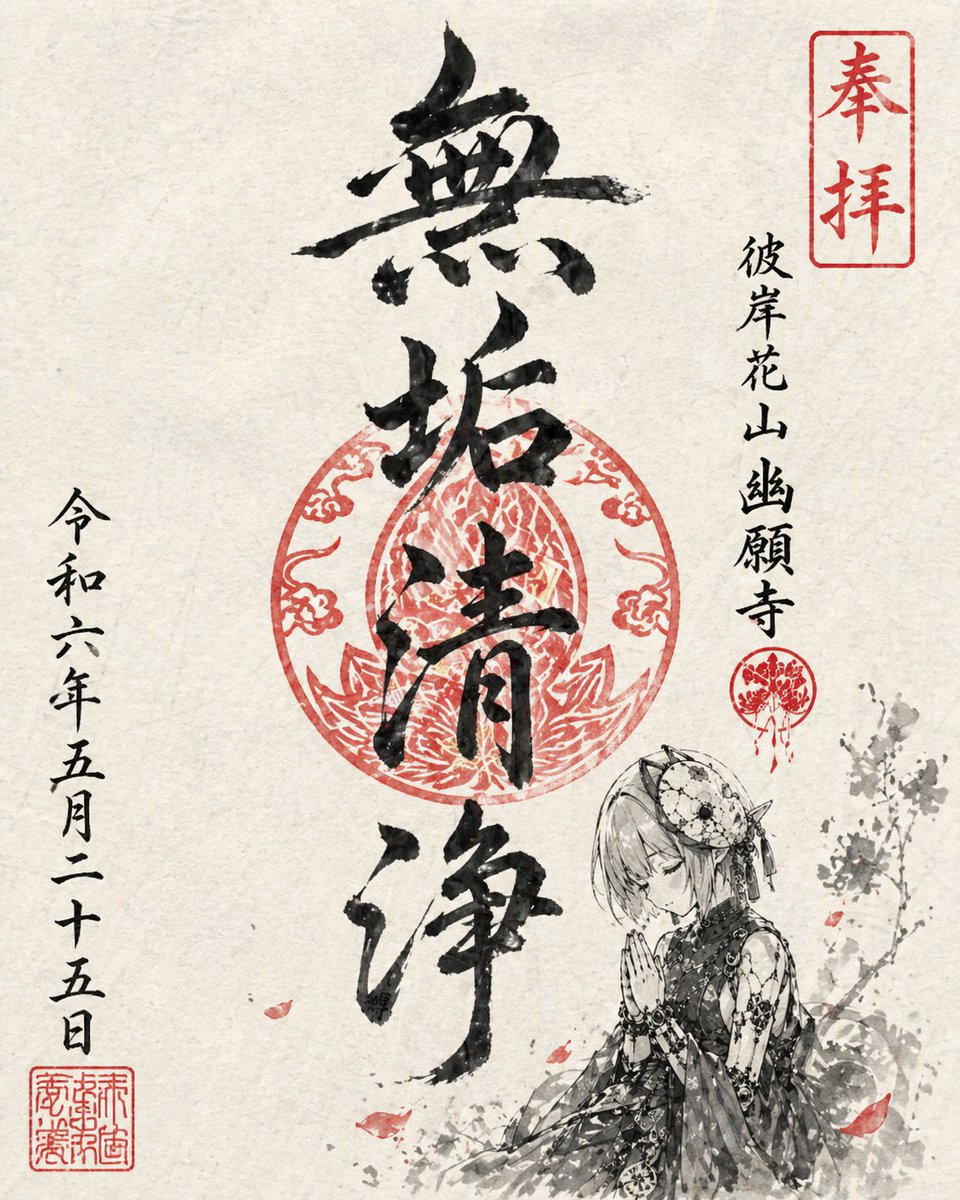 Temple Stamp Character in Sumi-e Ink — AI result, variation 2 of 2
