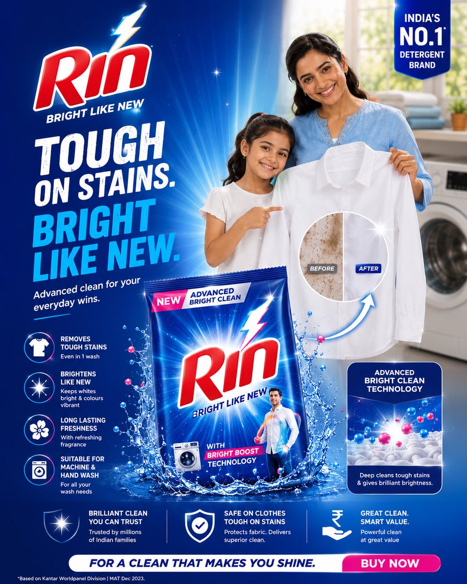 Tide Detergent Ad Poster With Stain Removal Headline — AI result, variation 2 of 4