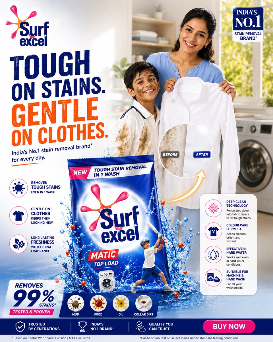 Tide Detergent Ad Poster With Stain Removal Headline — AI result, variation 4 of 4