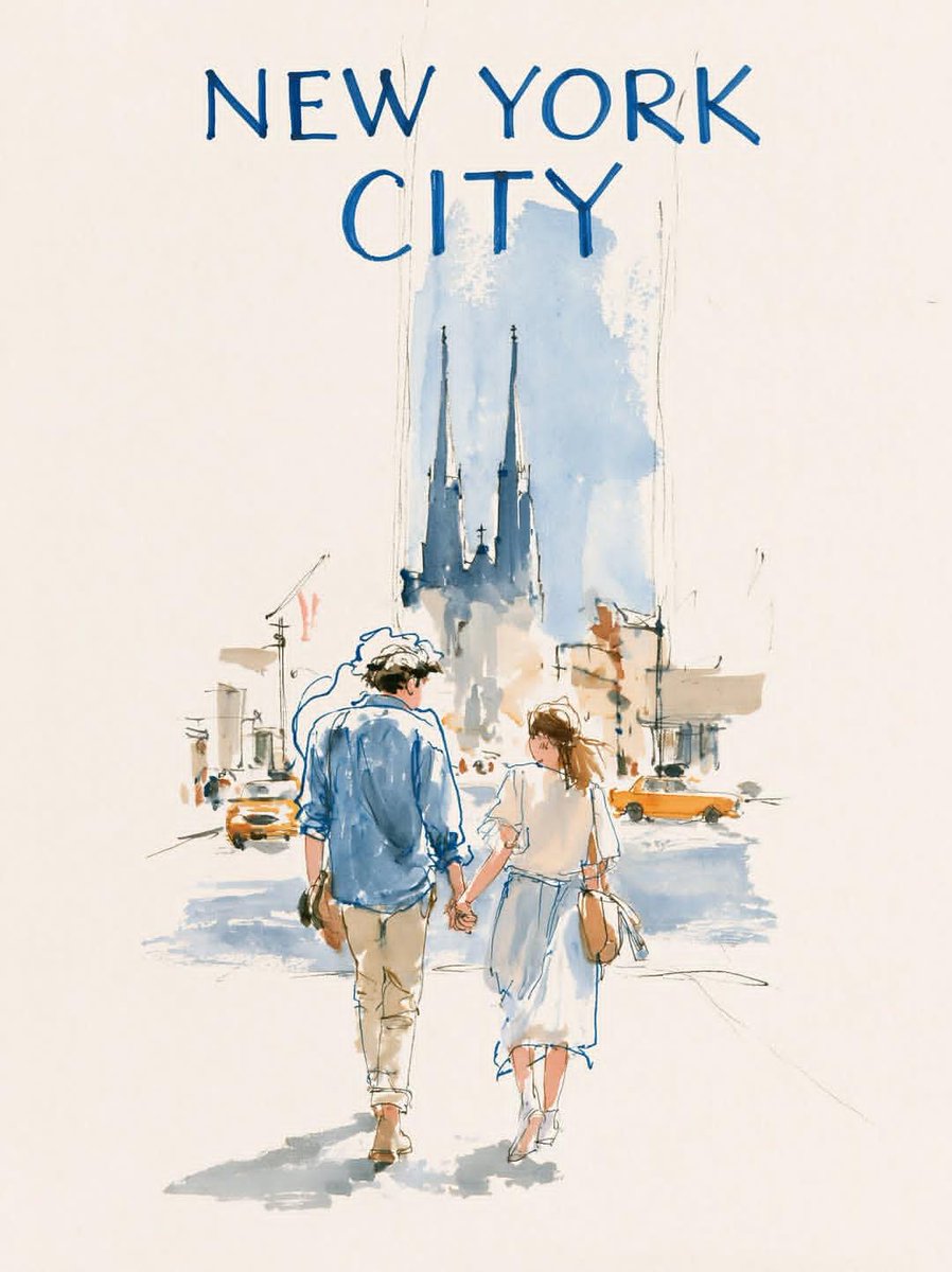 Tokyo Skytree Riverside Couple Marker Poster — AI result, variation 2 of 3