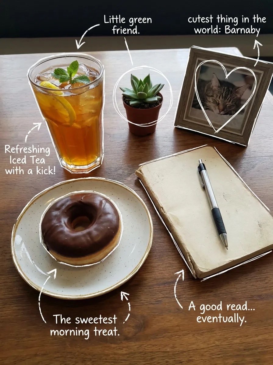 Top-Down Tabletop Flat Lay with Handwritten Labels — AI result, variation 2 of 2