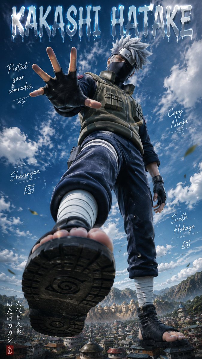 Towering Naruto Character Poster with Jelly Text — AI result, variation 4 of 4