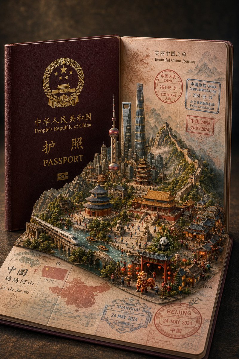 Travel Passport Pop-Up Diorama Scene — AI result, variation 2 of 4
