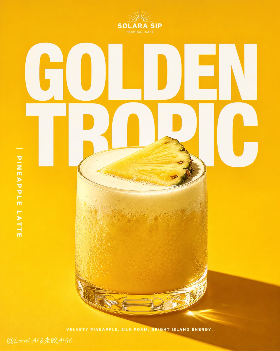 Tropical Pineapple Latte Ad Poster — AI result, variation 2 of 2