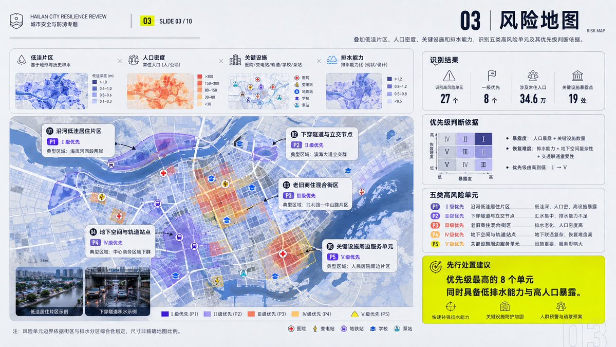 Urban Flood Resilience Review Deck for a City Storm — AI result, variation 2 of 4