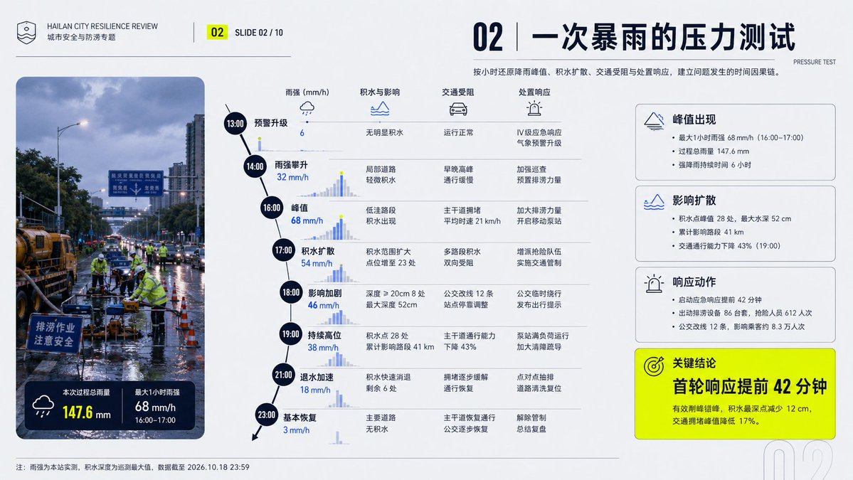 Urban Flood Resilience Review Deck for a City Storm — AI result, variation 3 of 4