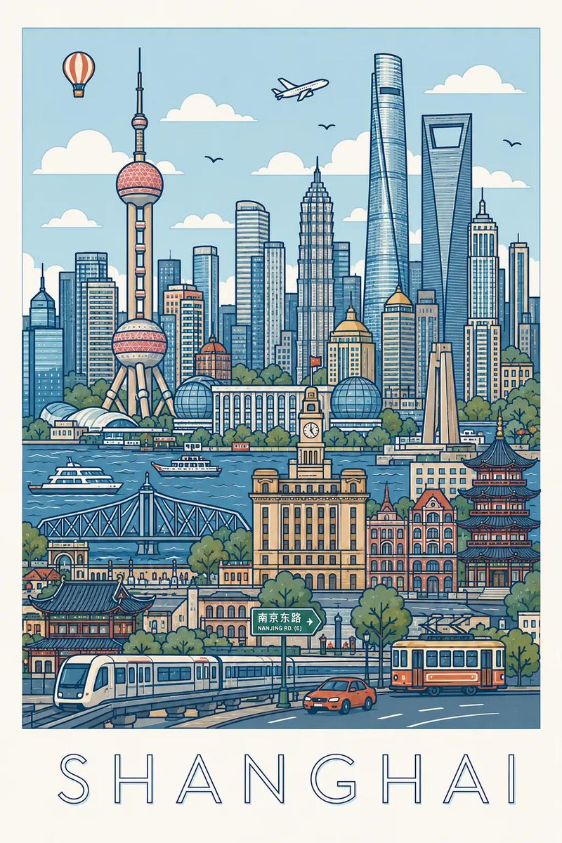 Vector City Travel Poster Illustration — AI result, variation 2 of 4