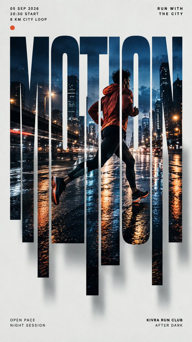 Vertical Sliced Letter Photo Poster Design — AI result, variation 2 of 4