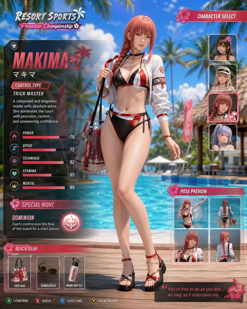 Video Game Character Portrait in Dead or Alive Style — AI result, variation 4 of 4
