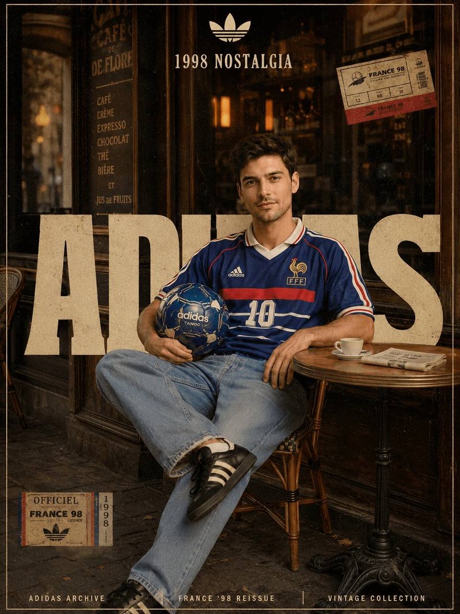 Vintage Football Kit Café Ad Poster in Retro Style — AI result, variation 2 of 2