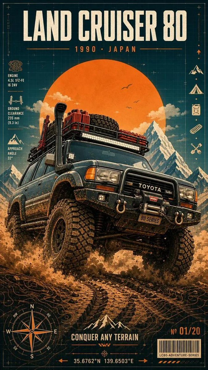 Vintage Overland Expedition Poster with Off-Road Vehicle — AI result, variation 2 of 4
