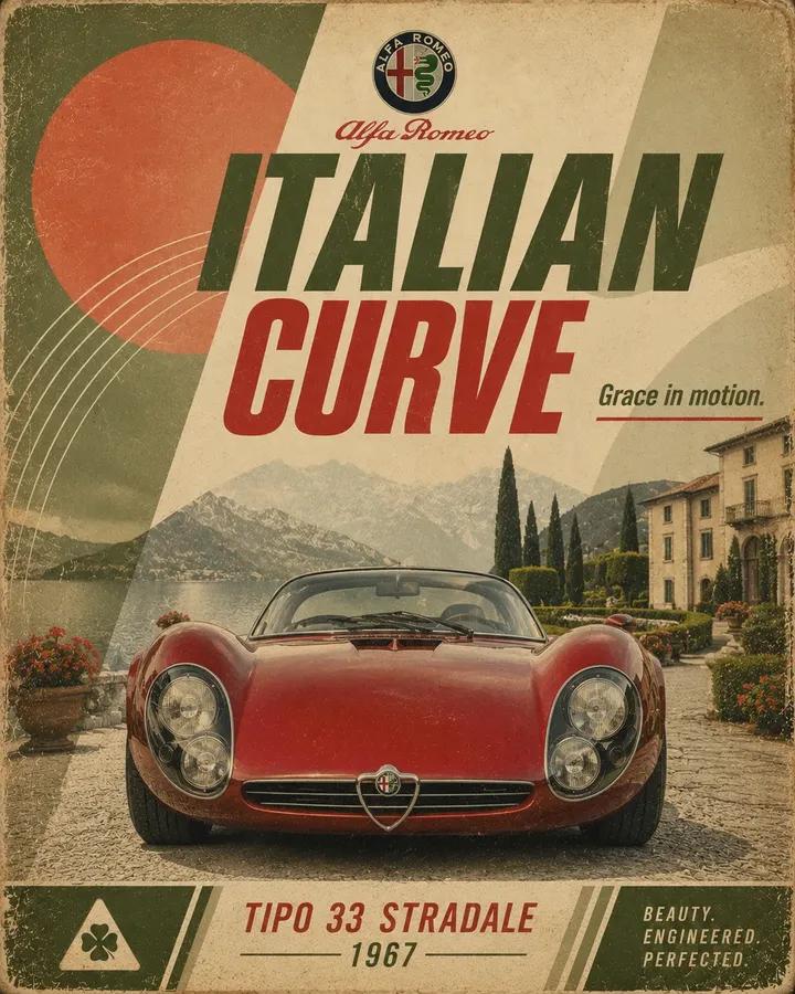 Vintage Race Car Poster Design — AI result, variation 2 of 4