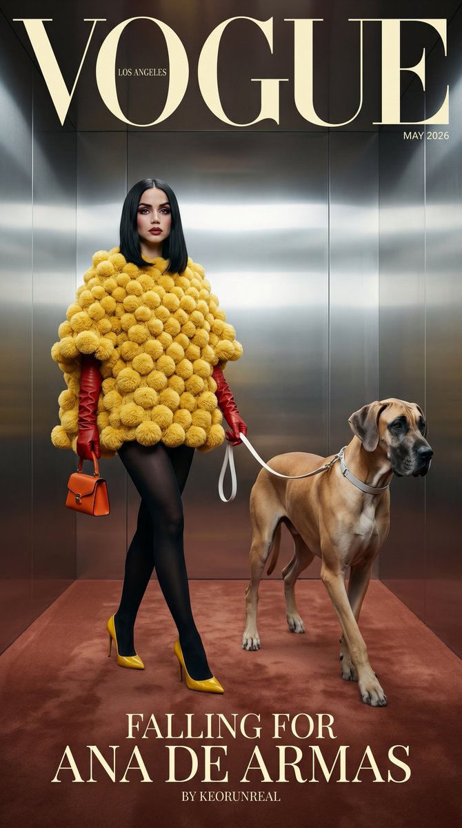 Vogue Magazine Cover with Pet Dog Fashion Shot — AI result, variation 3 of 3