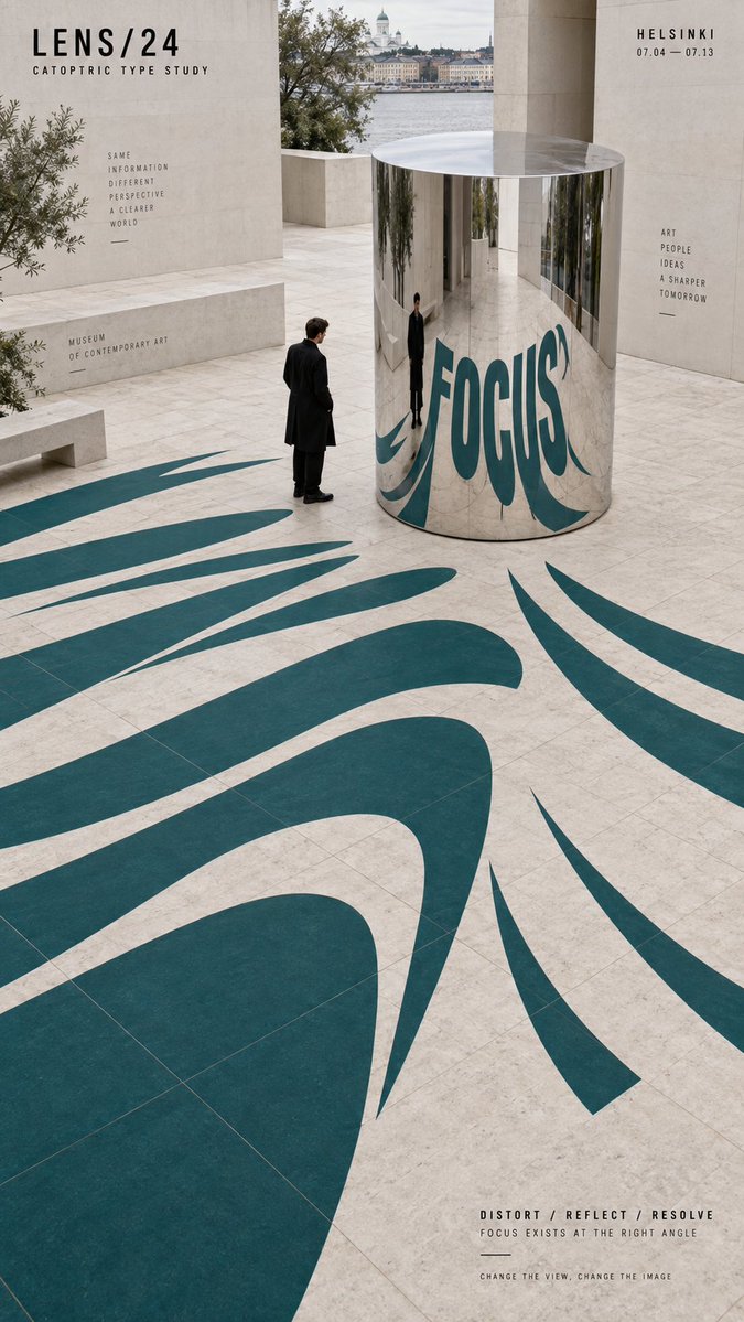 Warped Typography Poster With Fabric, Terrain and Mirror Distortion — AI result, variation 3 of 4