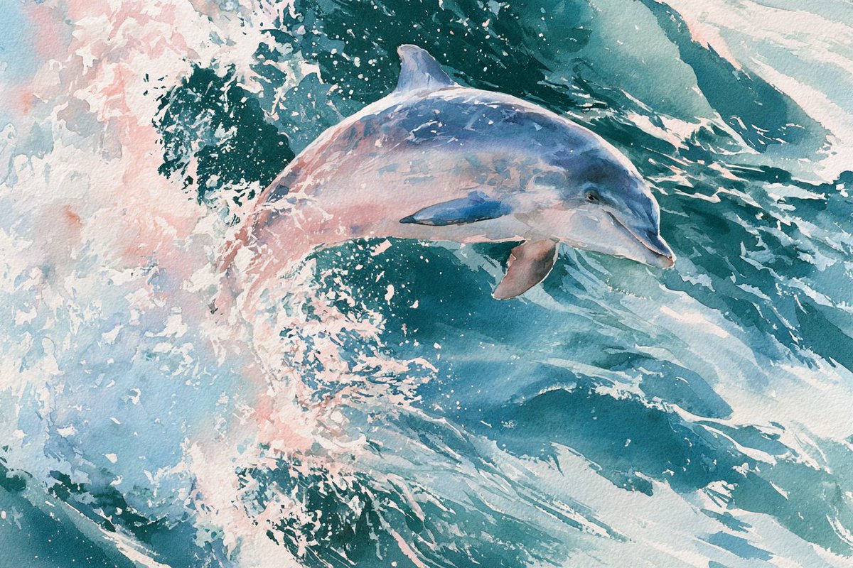 Watercolor Sea Turtle and Ocean Scene Prompt — AI result, variation 3 of 4