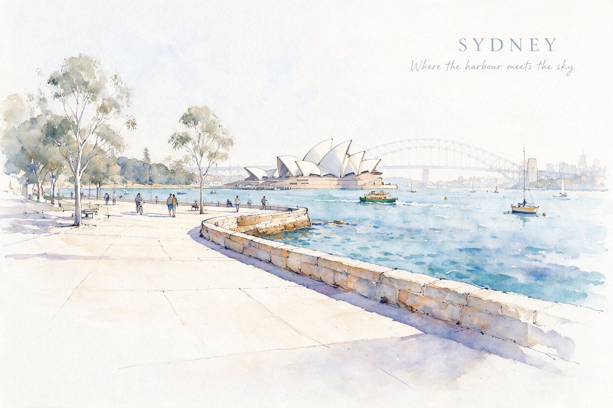 Watercolor Urban Sketch of a City Landmark — AI result, variation 2 of 4