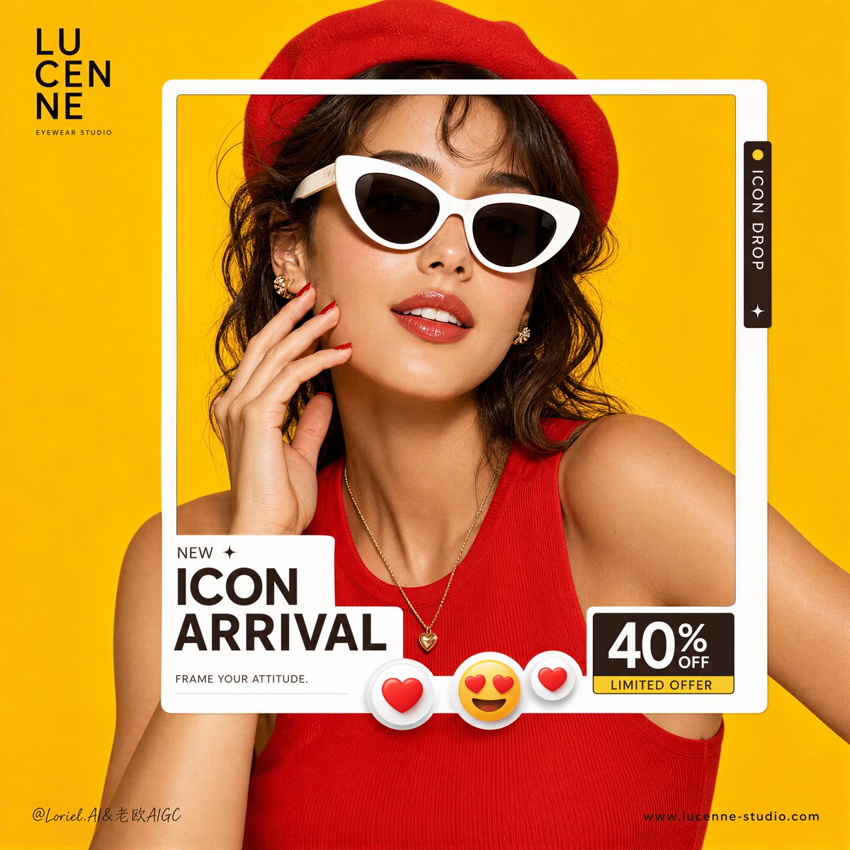 A woman in a 3D screen frame reaches out of the display toward the viewer, holding a coral yoga mat and a matte insulated bottle. Live-stream cues like a LIVE…