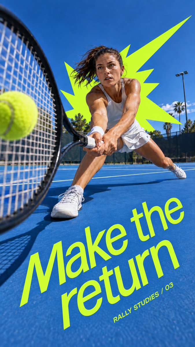 Wide-Angle Sports Action Poster With Angled Headline — AI result, variation 2 of 4