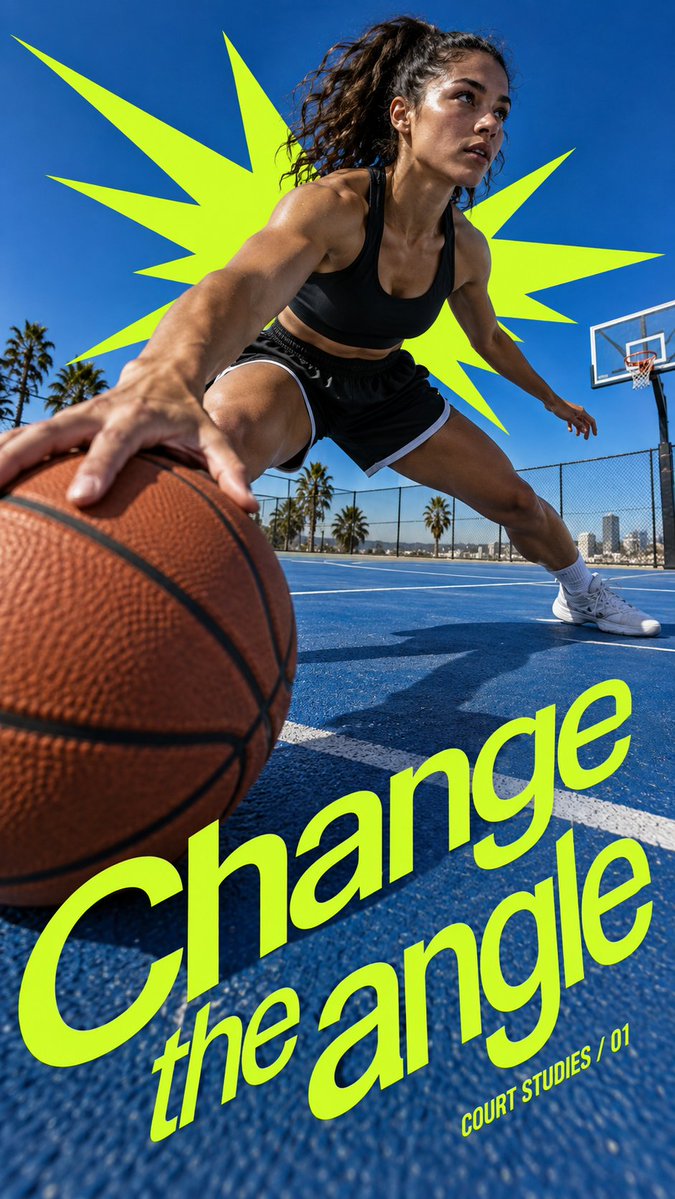 Wide-Angle Sports Action Poster With Angled Headline — AI result, variation 4 of 4