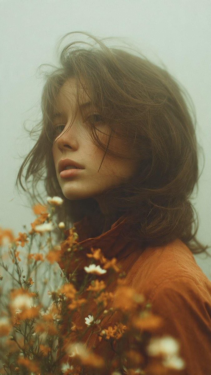 Windswept Meadow Portrait in Cinematic Film Style — AI result, variation 2 of 4
