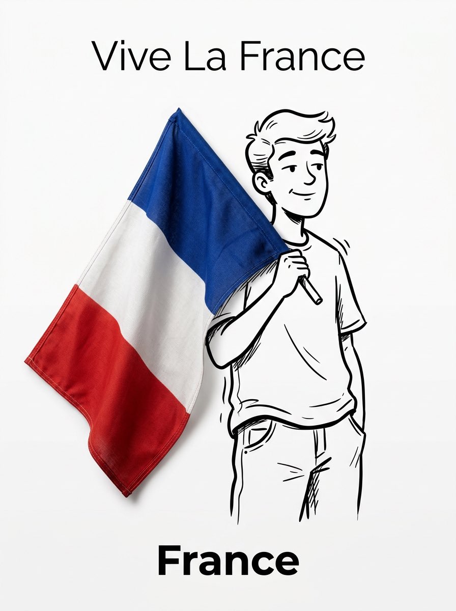 World Cup Fan Poster with Flag and Ink Doodle — AI result, variation 2 of 4