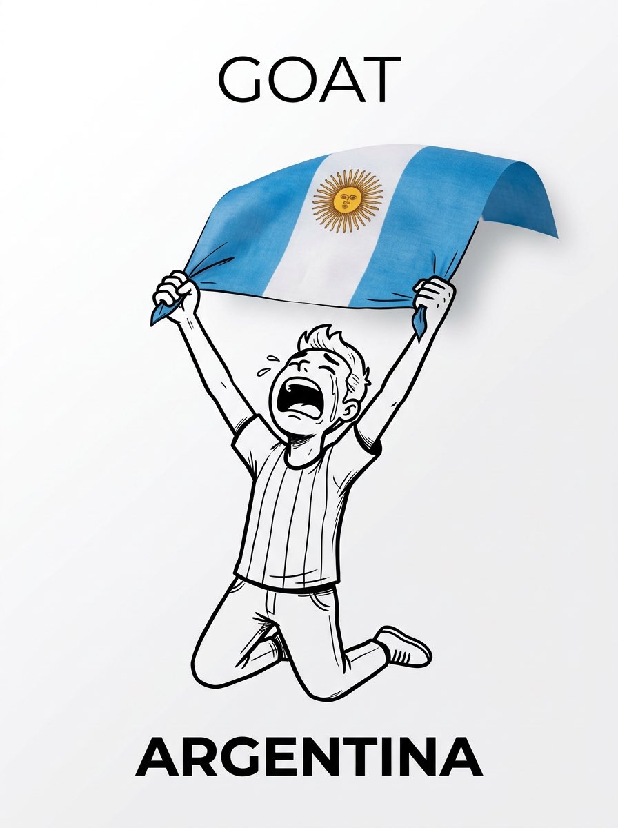 World Cup Fan Poster with Flag and Ink Doodle — AI result, variation 3 of 4