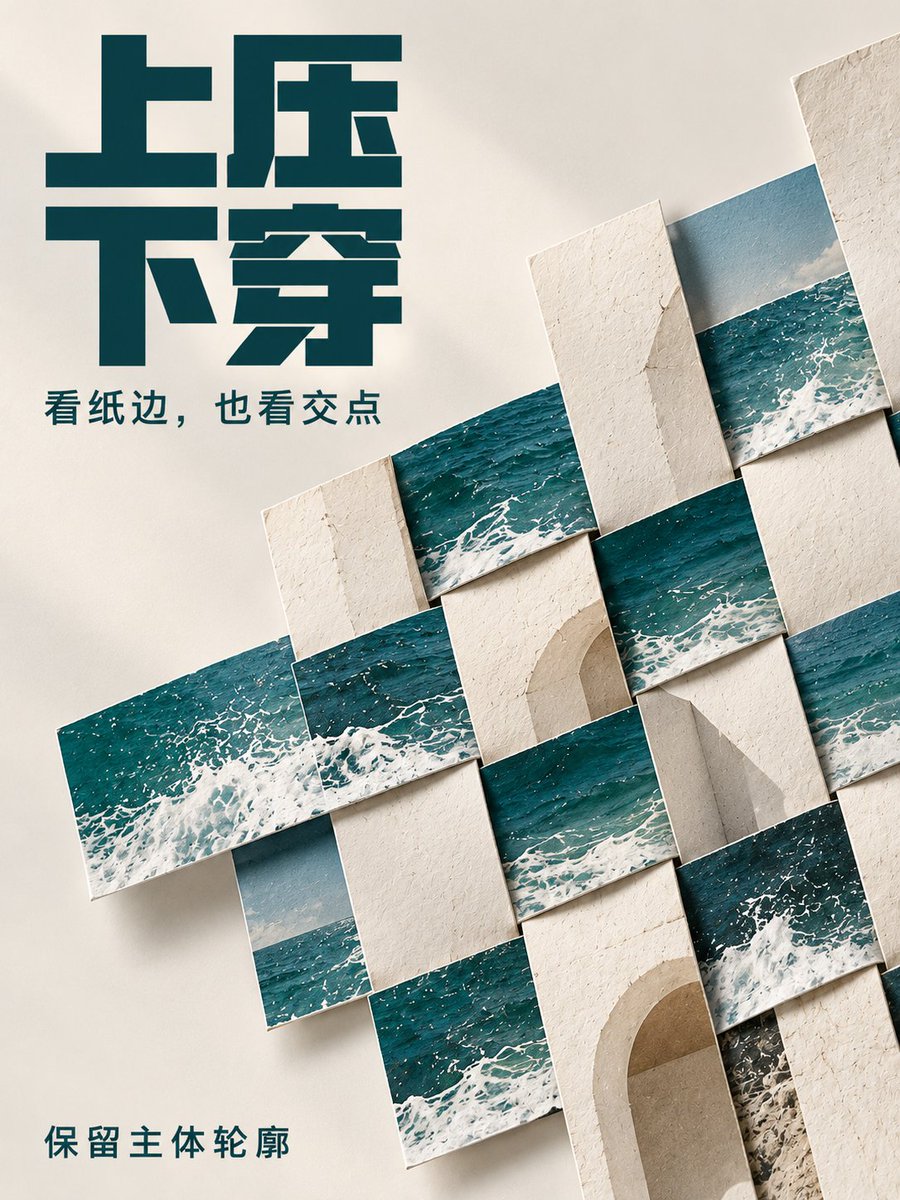 Woven Paper Strip Photo Artwork Poster — AI result, variation 3 of 4