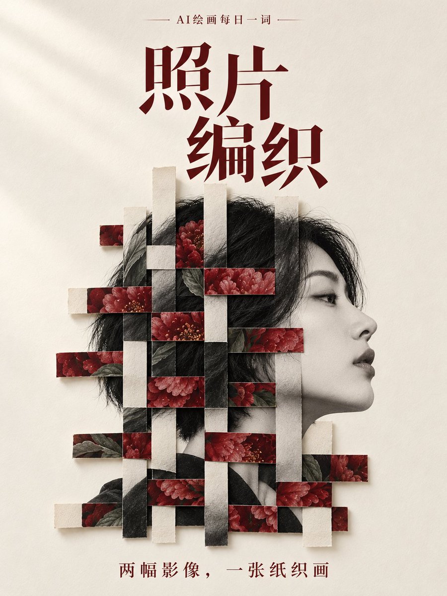 Woven Paper Strip Photo Artwork Poster — AI result, variation 4 of 4