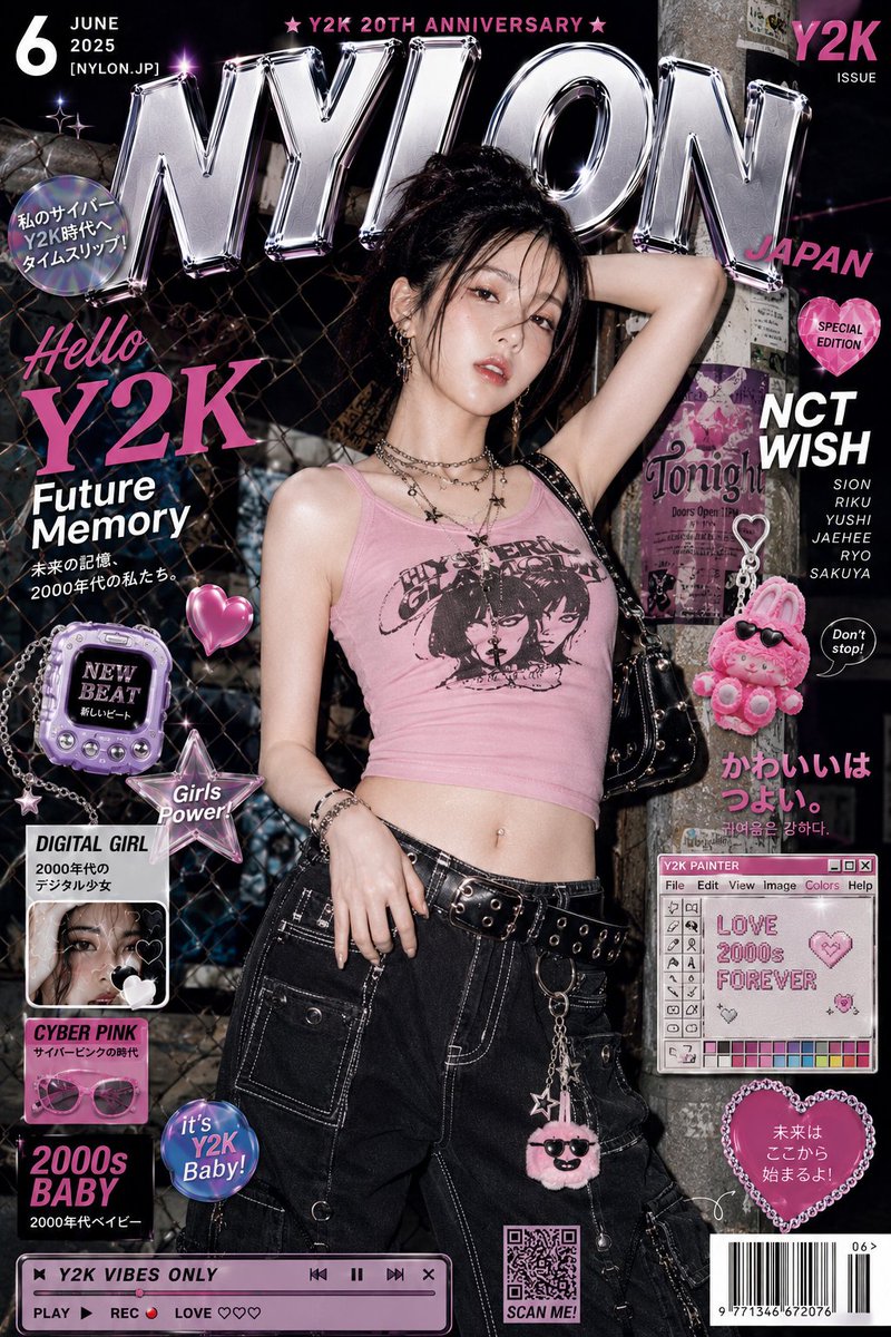 Y2K Fashion Magazine Cover With Layered Graphics — AI result, variation 3 of 4